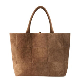 Mint Velvet Mia Tan Suede Woven Tote Bag